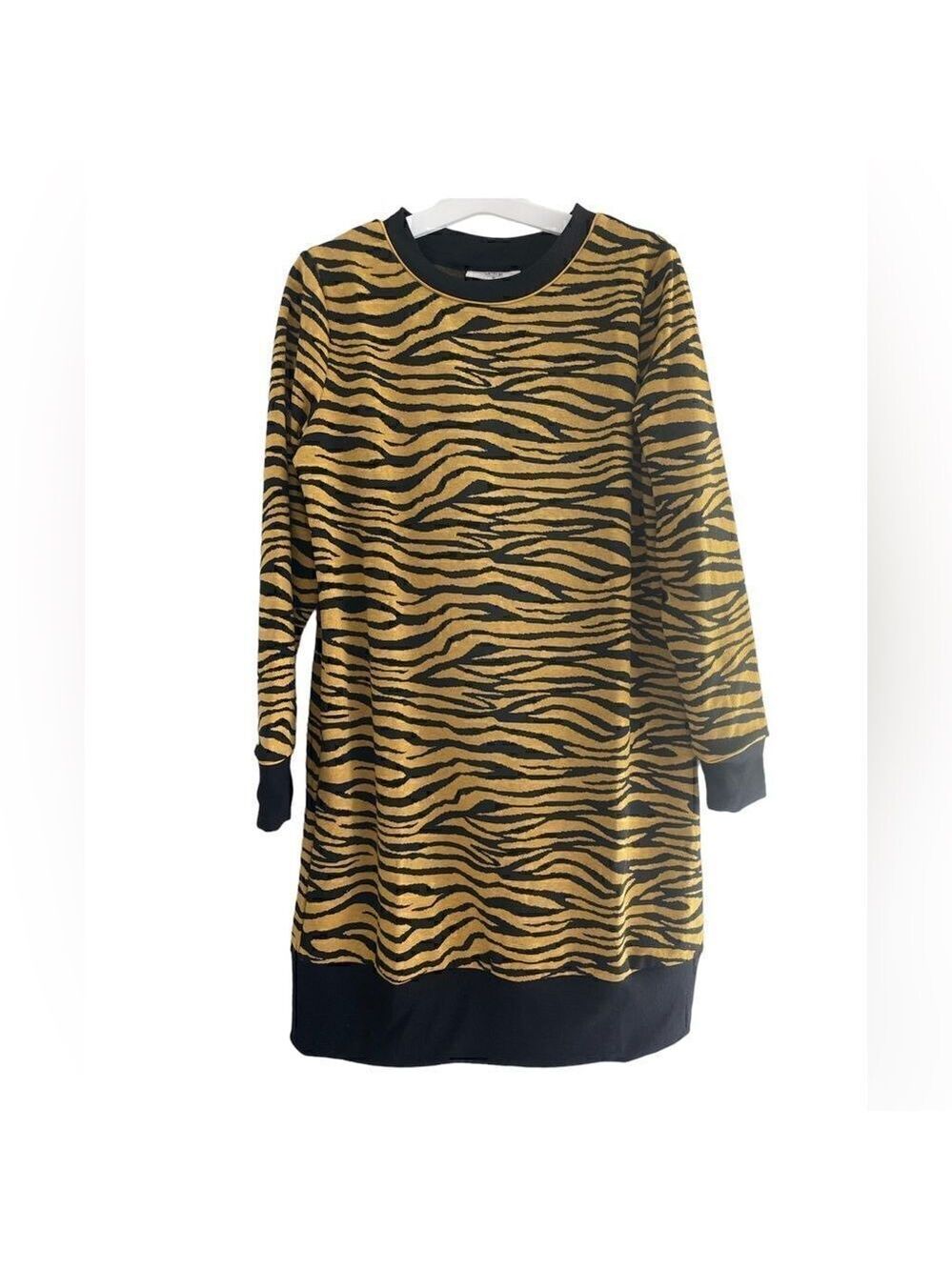Victor Glemaud Target Animal Print Dress Long Sleeve Dark Gold Small